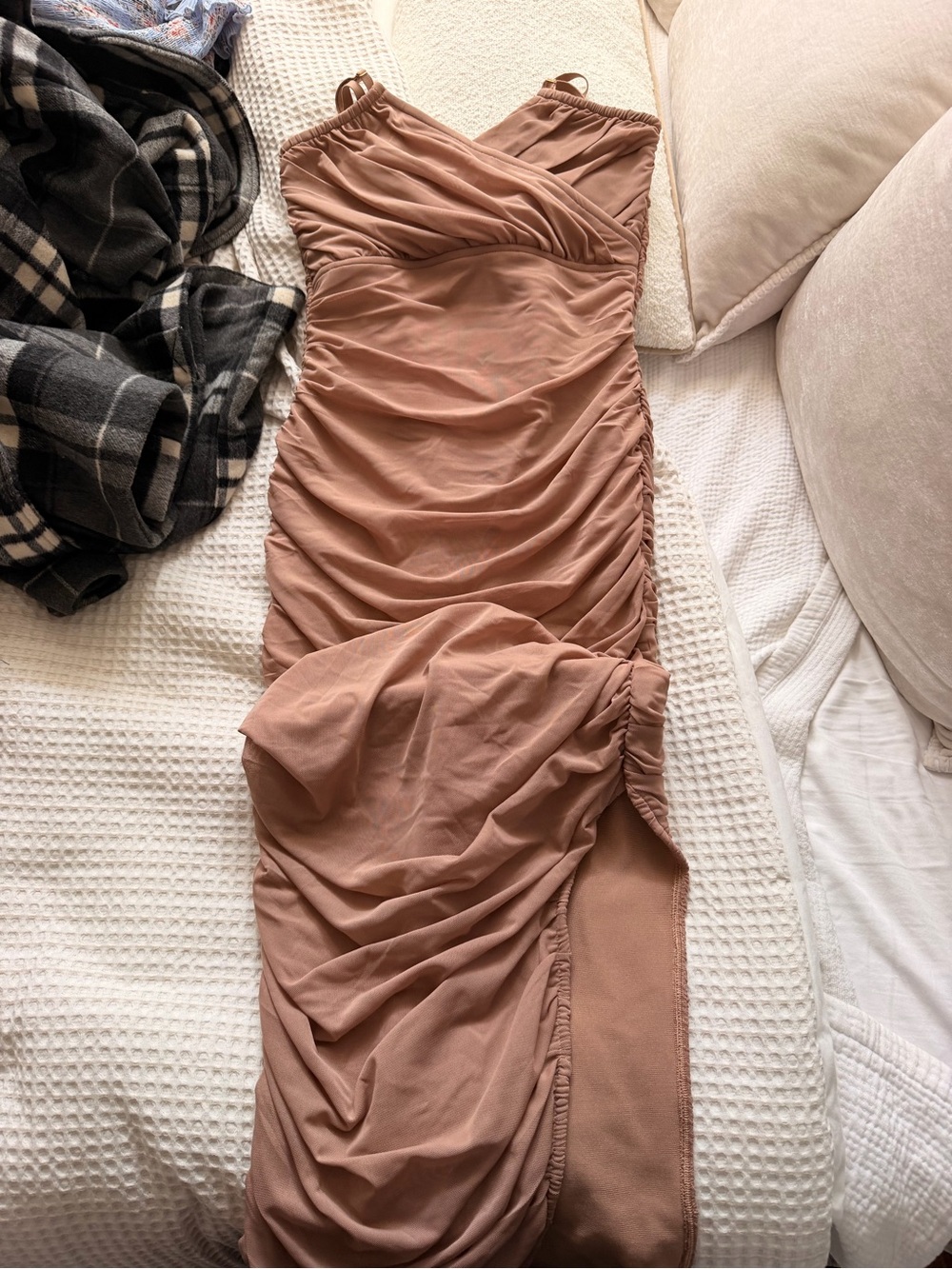 X REVOLVE Elliatt Pippa Dress in Nude